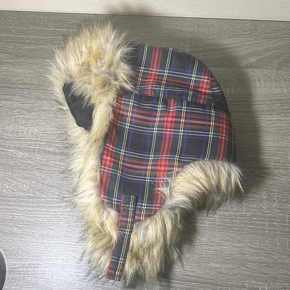 J. Crew | Accessories | Jcrew Womens Faux Fur Wool Plaid  display picture 2